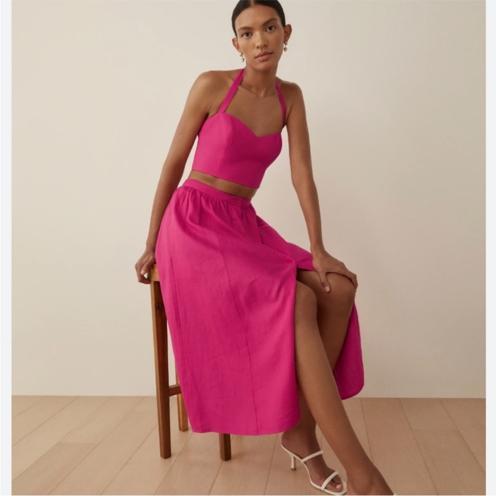 Reformation Pink Halter Dress